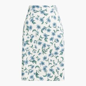 New J Crew Factory Womens Pencil Skirt Size 12 Floral Ivory Blue $79